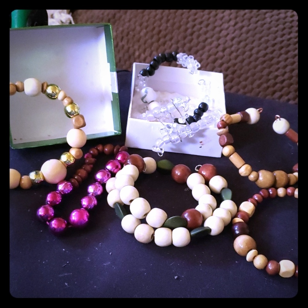 Wooden bead bracelets